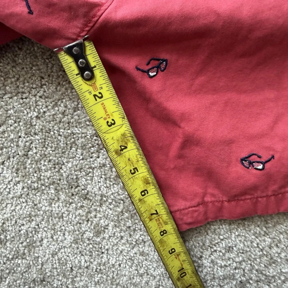 Vineyard Vines Chino Shorts Mens 34 Red Embroidered Sunglasses Casual Summer